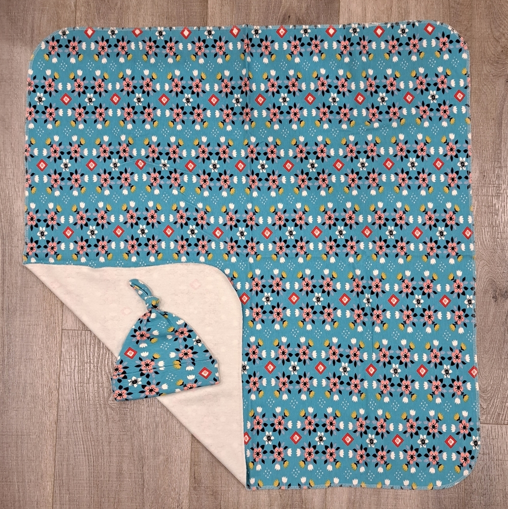 BIRCH FABRICS Handmade Organic Cotton Jersey Hat & Blanket